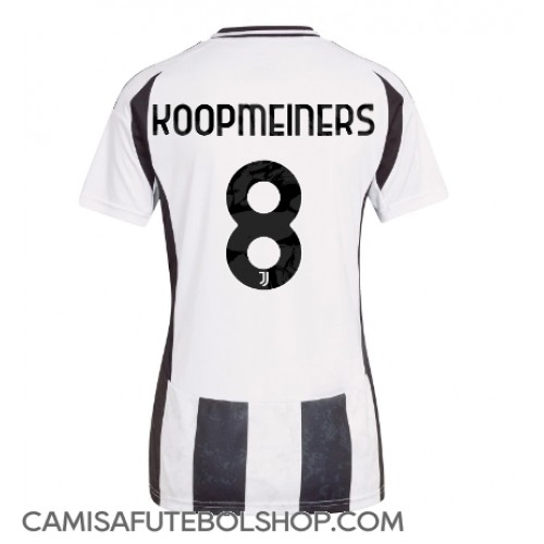 Camisa de time de futebol Juventus Teun Koopmeiners #8 Replicas 1º Equipamento Feminina 2024-25 Manga Curta